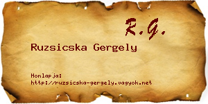 Ruzsicska Gergely névjegykártya