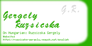 gergely ruzsicska business card